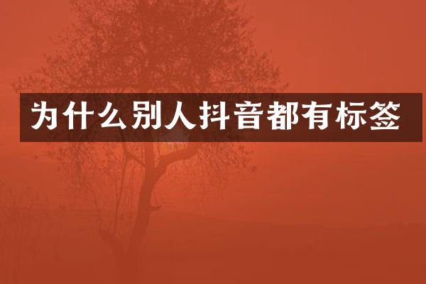 为什么别人抖音都有标签