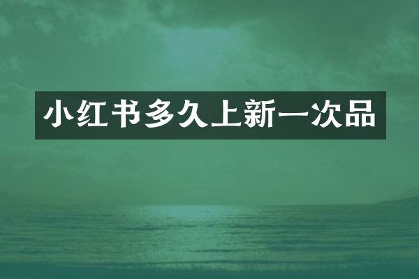 小红书多久上新一次品