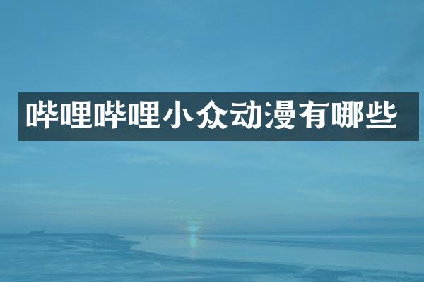 哔哩哔哩小众动漫有哪些