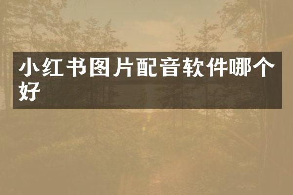 小红书图片配音软件哪个好