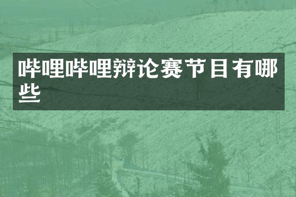 哔哩哔哩辩论赛节目有哪些