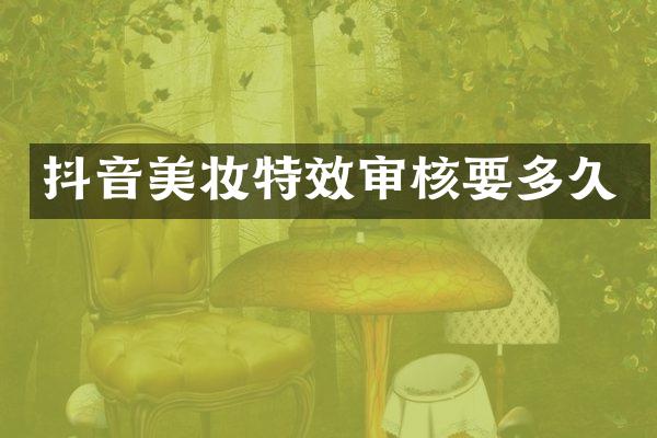 抖音美妆特效审核要多久