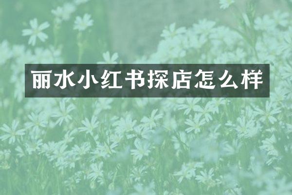 丽水小红书探店怎么样