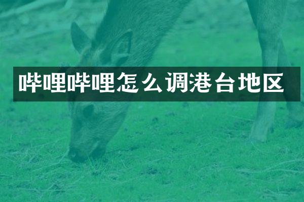 哔哩哔哩怎么调港台地区