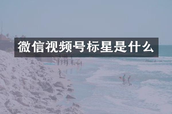 微信视频号标星是什么