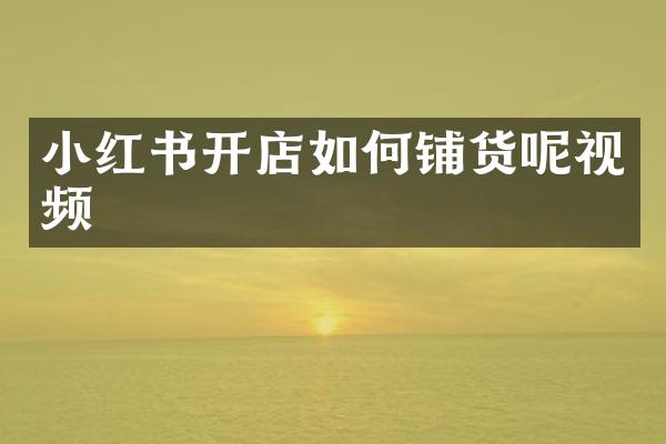 小红书开店如何铺货呢视频