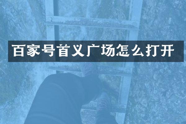 百家号首义广场怎么打开