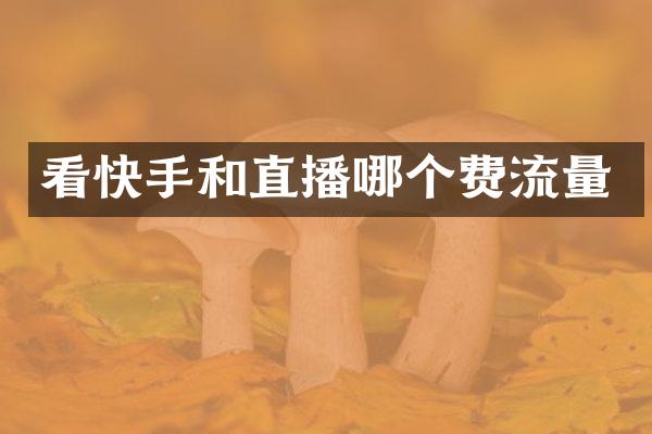 看快手和直播哪个费流量