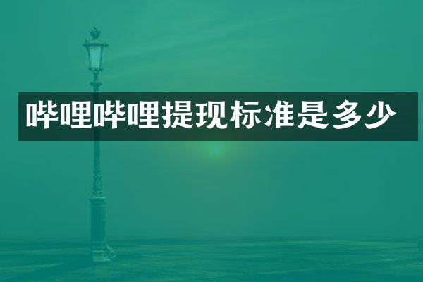 哔哩哔哩提现标准是多少
