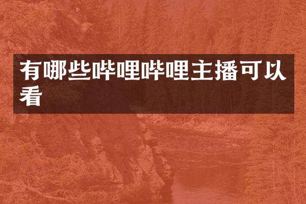 有哪些哔哩哔哩主播可以看