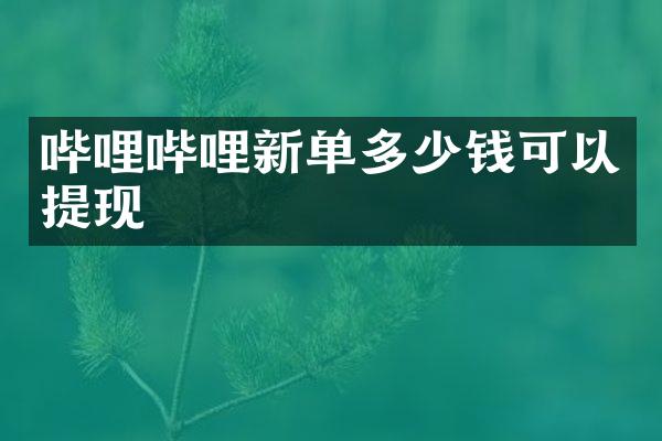 哔哩哔哩新单多少钱可以提现