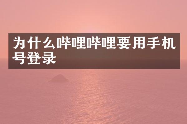 为什么哔哩哔哩要用手机号登录