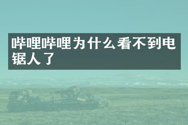 哔哩哔哩为什么看不到电锯人了