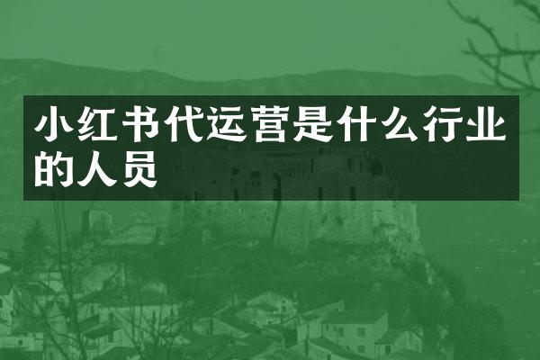 小红书代运营是什么行业的人员