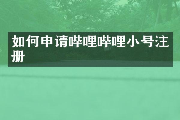 如何申请哔哩哔哩小号注册
