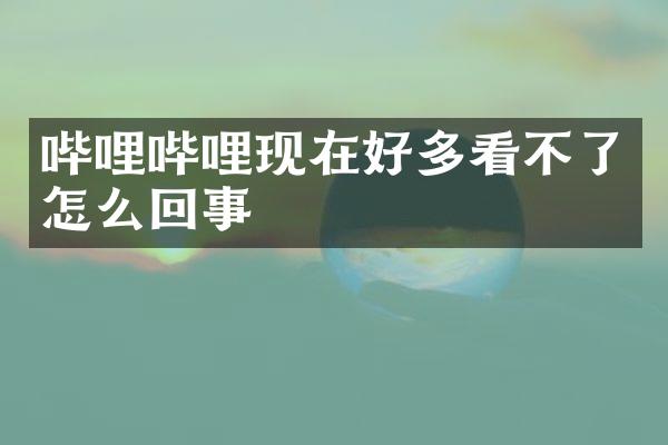 哔哩哔哩现在好多看不了怎么回事