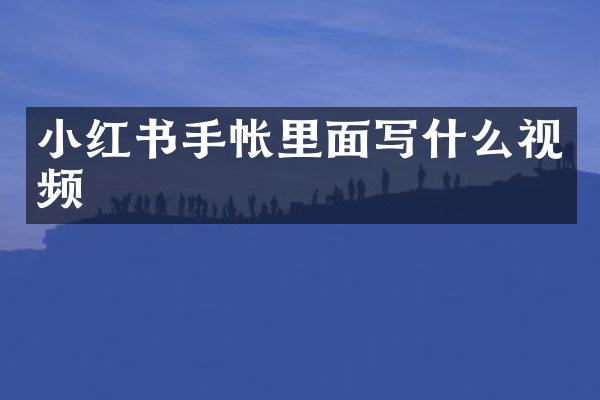 小红书手帐里面写什么视频