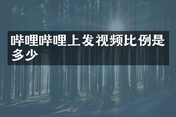 哔哩哔哩上发视频比例是多少