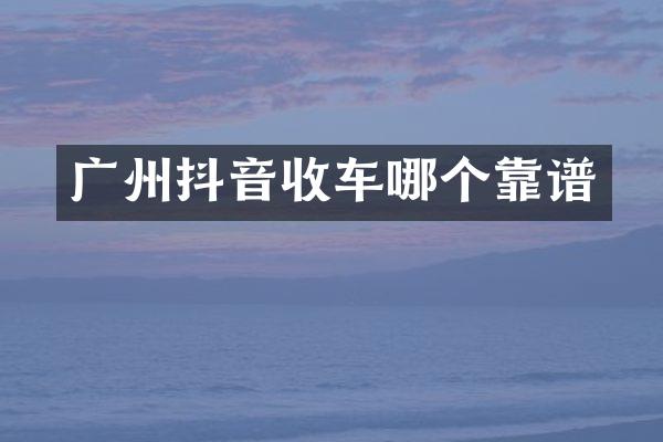 广州抖音收车哪个靠谱