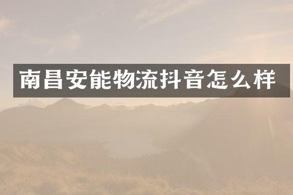 南昌安能物流抖音怎么样