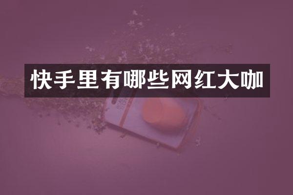 快手里有哪些网红大咖