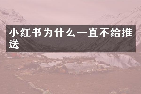 小红书为什么一直不给推送