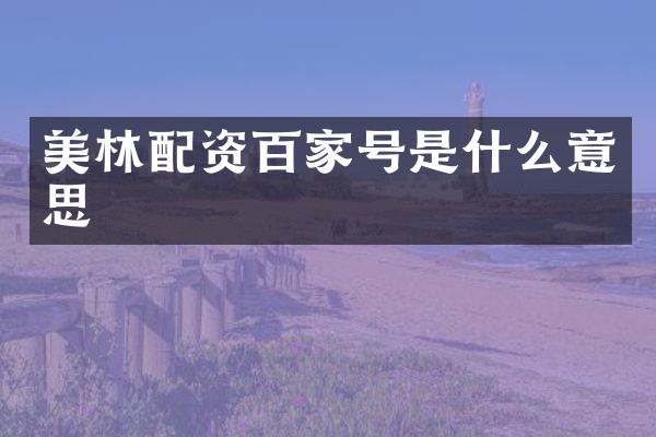 美林配资百家号是什么意思