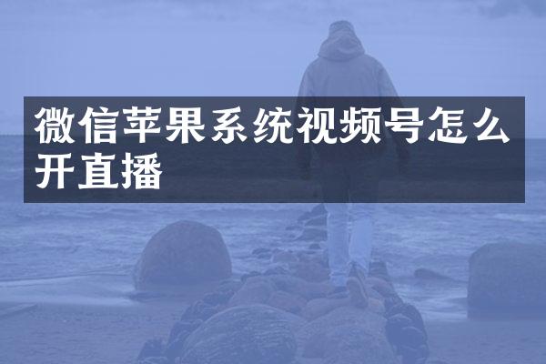 微信苹果系统视频号怎么开直播