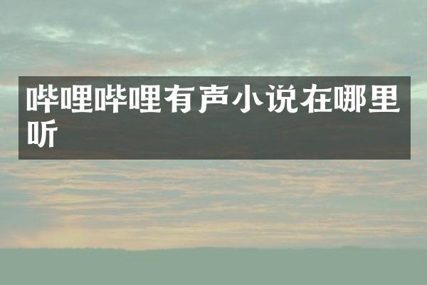哔哩哔哩有声小说在哪里听