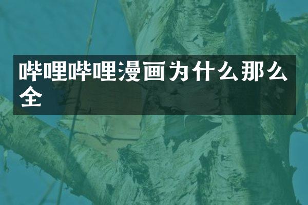 哔哩哔哩漫画为什么那么全