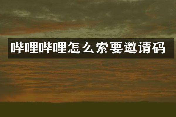 哔哩哔哩怎么索要邀请码