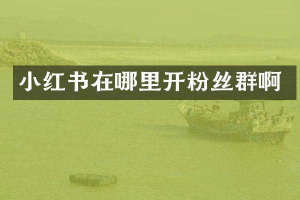 小红书在哪里开粉丝群啊