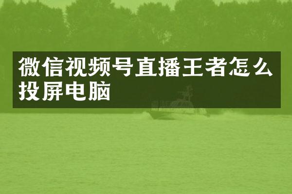 微信视频号直播王者怎么投屏电脑