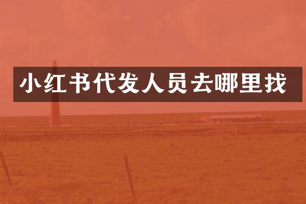 小红书代发人员去哪里找