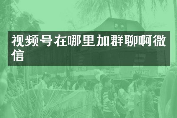 视频号在哪里加群聊啊微信