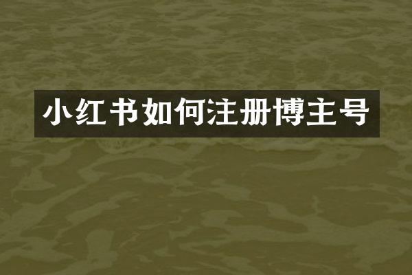 小红书如何注册博主号