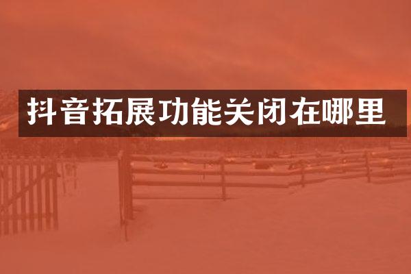 抖音拓展功能关闭在哪里