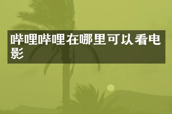 哔哩哔哩在哪里可以看电影