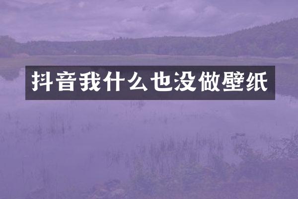 抖音我什么也没做壁纸
