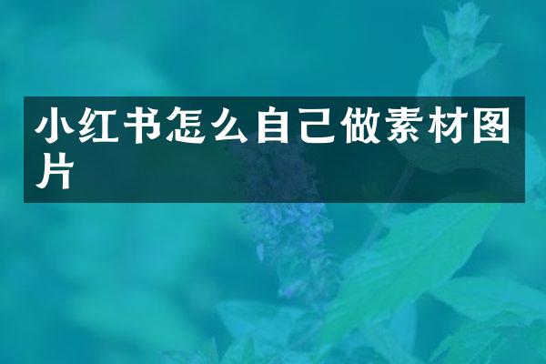 小红书怎么自己做素材图片