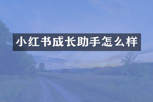 小红书成长助手怎么样