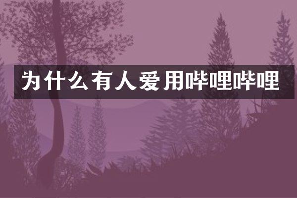 为什么有人爱用哔哩哔哩