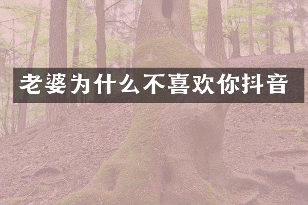 老婆为什么不喜欢你抖音