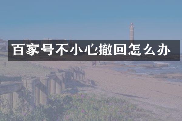 百家号不小心撤回怎么办