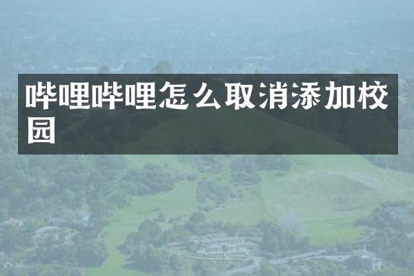 哔哩哔哩怎么取消添加校园