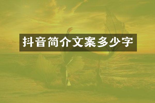 抖音简介文案多少字