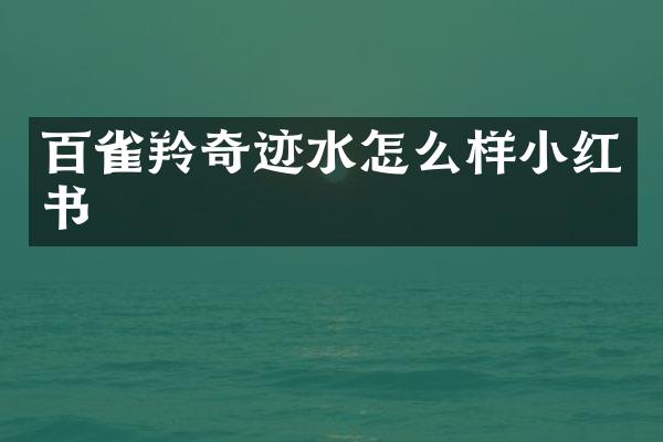 百雀羚奇迹水怎么样小红书
