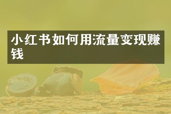 小红书如何用流量变现赚钱