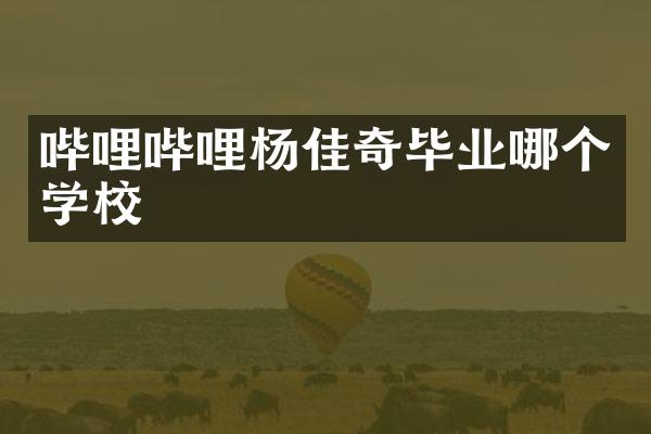 哔哩哔哩杨佳奇毕业哪个学校