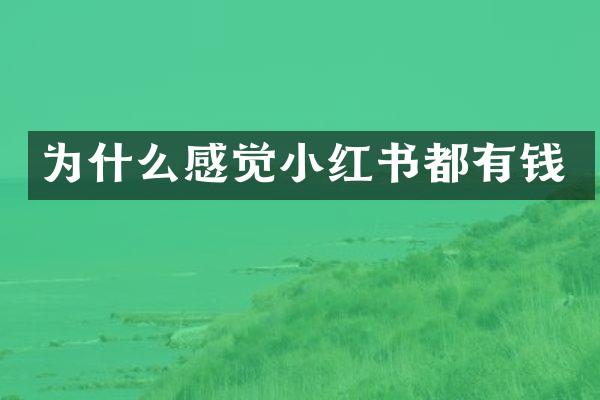 为什么感觉小红书都有钱